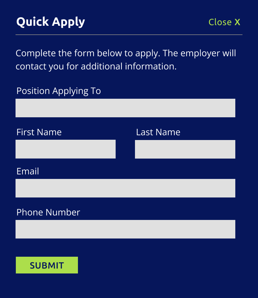 Quick Apply Pop-Up